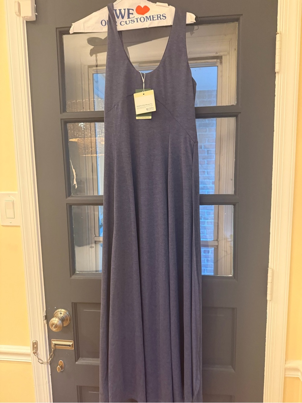 HALARA Sleeveless Maxi Dress in Heather Navy Small